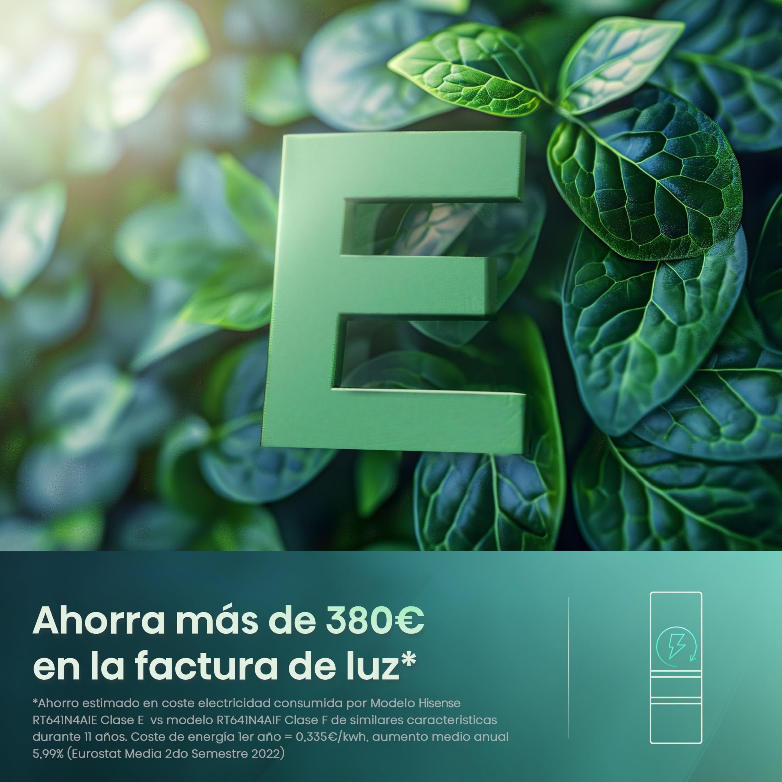 Hisense RT641N4AIE - Frigorífico Combi No Frost Inox Puerta Francesa, Eficiente Clase E, Capacidad 493 L con 200 cm Alto, Super Freeze, Total No Frost, Puerta Reversible, Silencioso 38dB, Color Inox