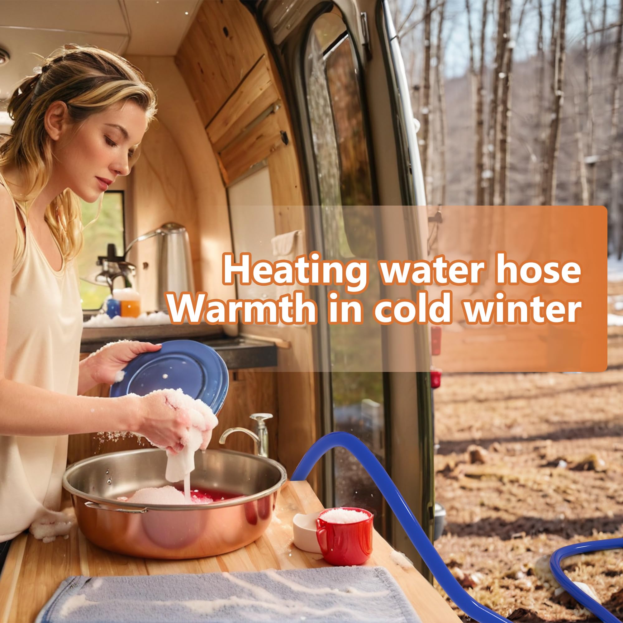 TORVA 50FT Heated Water Hose for RV, Heated Drinking Water Hose with Lead and BPA Free, Electrically Heated Garden Hoses with Insulating Sponge for Camper Water Supply RV Accessories