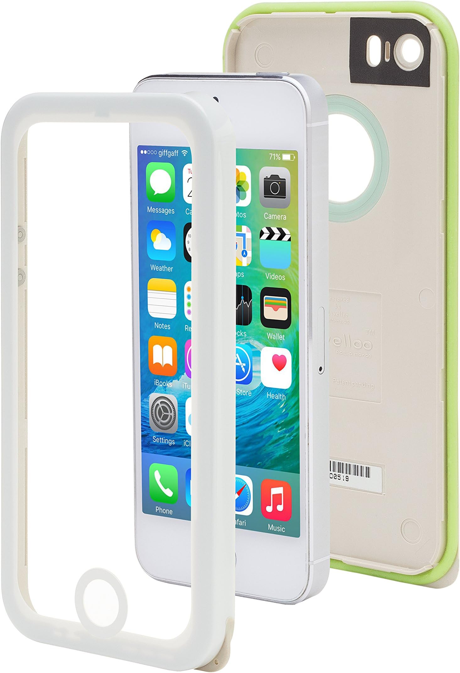 iPhone SE Waterproof Case, iPhone 5/5s Waterproof Case - Livelloo Mermaid 5 (Dive-proof to 80 Feet Under Water, Slim 0.4" Thick, TouchID Compatible) - White