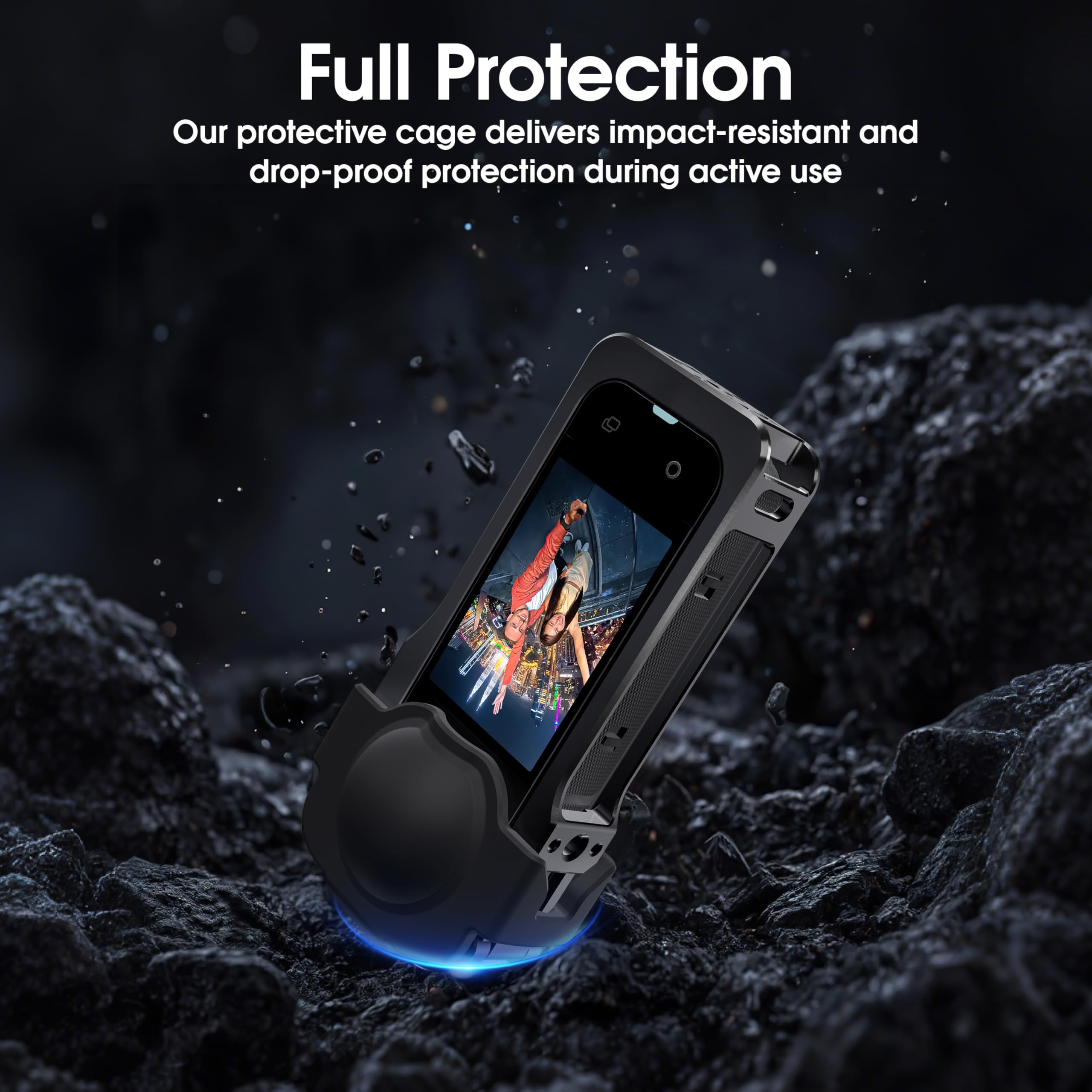 Marco de utilidad para Insta360 X5, carcasa metálica para accesorios Insta 360 X5, jaula protectora con tapa de lente de silicona, agujeros roscados de 1/4" y zapatos fríos, diseño de liberación
