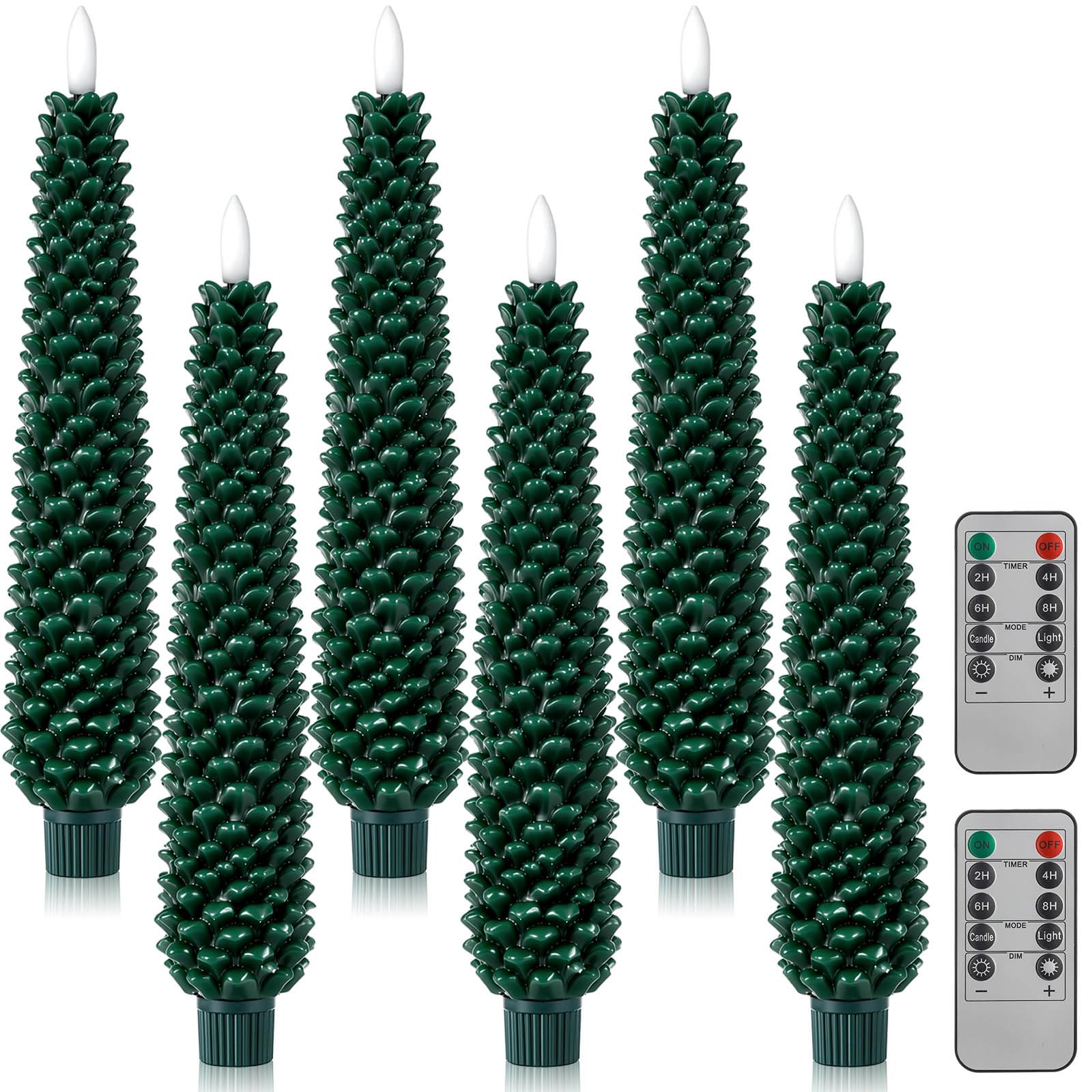 Funtery Lot de 6 bougies LED sans flamme en cire véritable pour sapin de