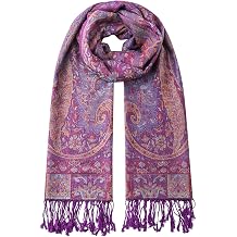 Umjetnost Womens Soft Silky Pashmina Rave Scarf Paisley Pattern Pashmina Shawl Wrap with Fringes