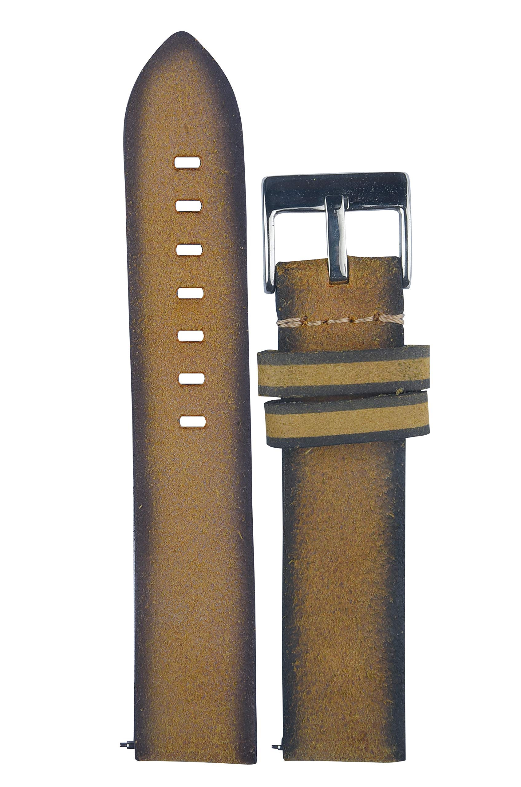EXOR 20MM LEATHER WATCH STRAPS KARABU M BROWN Colour With CUT EDGE finish of Genuine watch Leather watch strap for men and women. (B08MV4W2CR) Amazon Price History, Amazon Price Tracker