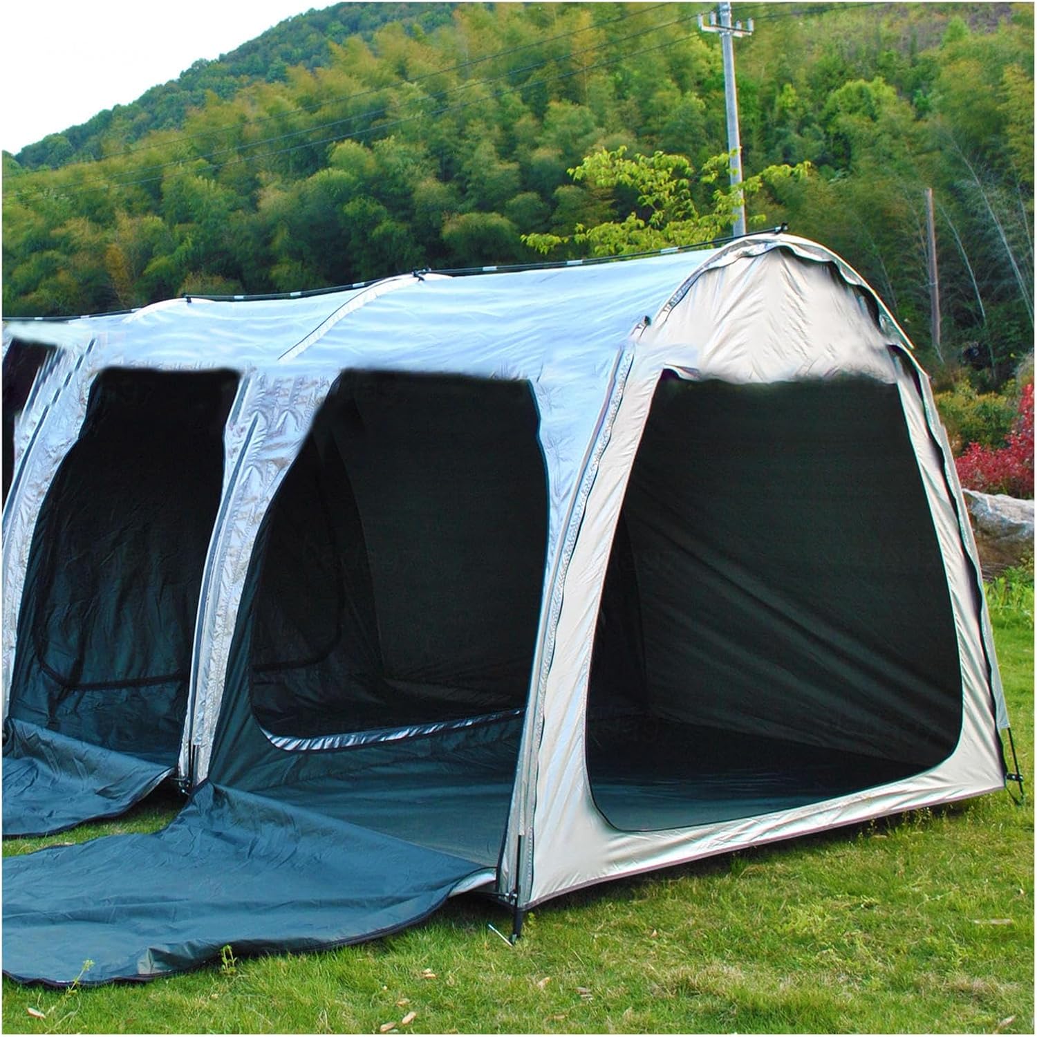 バイクガレージ スプライス可能 バイクシェルター 風、雨、雪、埃から守る バイクガレージ 大型 自転車置き場や外出時の庭置きに最適 バイクシェルター,Silver