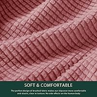 Vista 4 de CHUN YI - Funda elástica de 1 pieza para sillón grande, funda protectora suave de Jacquard con elastano, detalle de cuadros y parte inferior