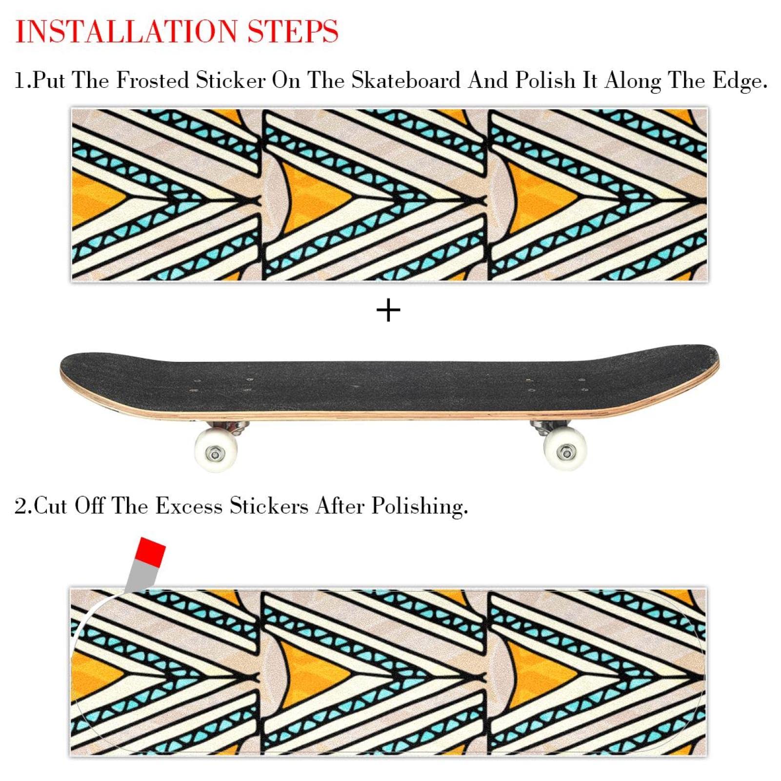 Boho Bohemia Skateboard-Griptape, Schleifpapier, Longboard, Aufkleber, Scooter, Deck, Sandpapier, 2 Stück