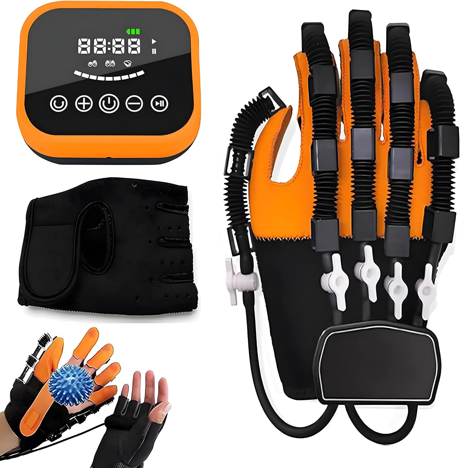 Rehabilitation Robot Gloves, Hemiplegia Stroke Rehab Physical Therapy Equipment, Arthritis Hand Finger Straightening Brace Guard Protector, Hand Function Recovery,Left Hand Right Hand XL