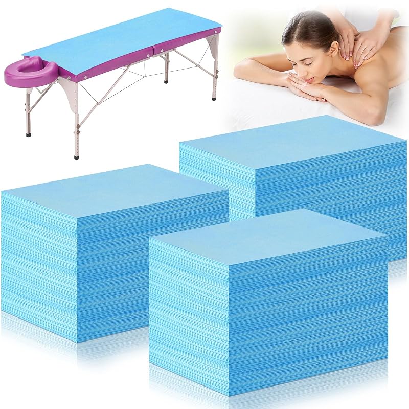 Lençóis descartáveis Tegeme para maca de massagem, 80 x 178 cm, não tecido, azul, pacote com 150