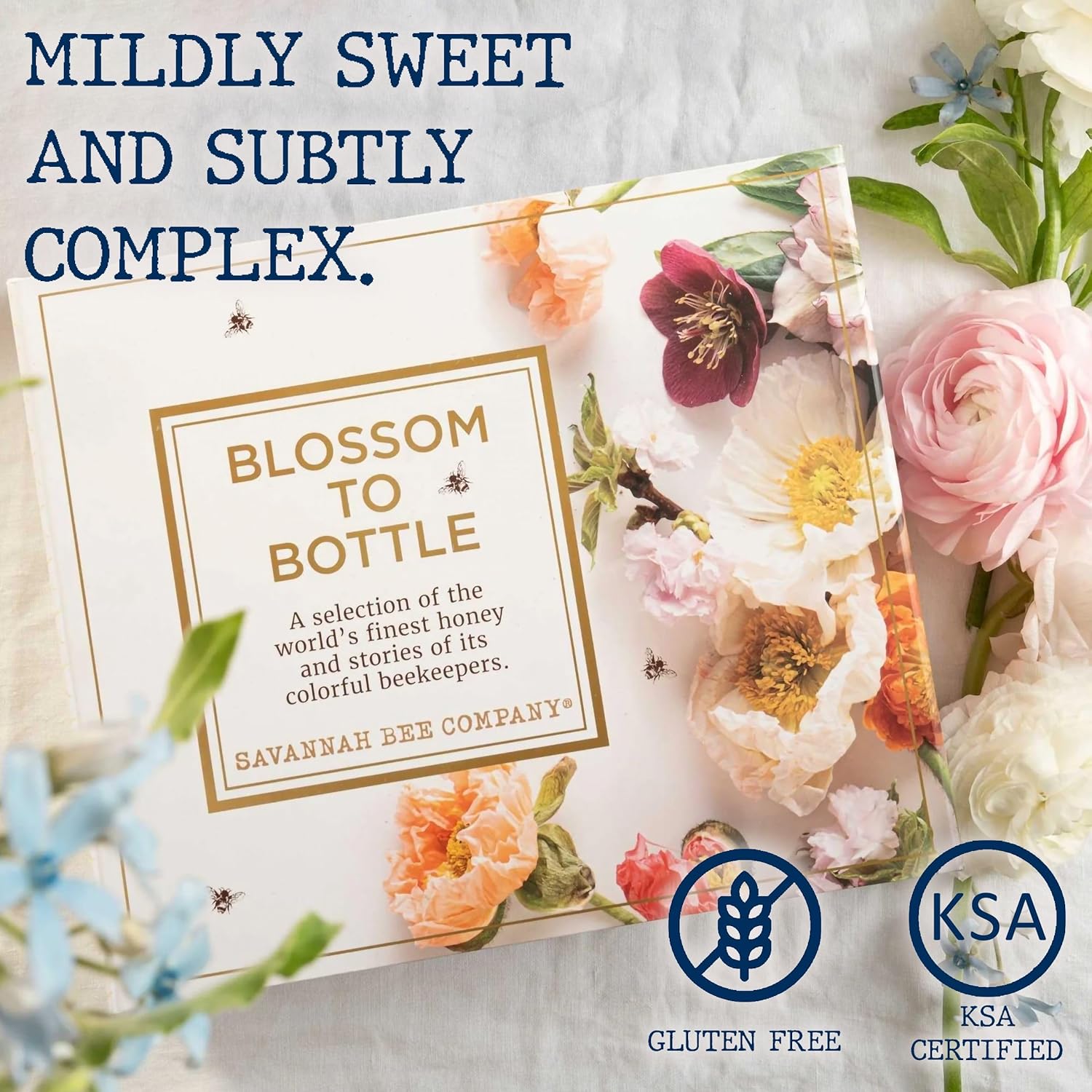 Savannah Bee Company Blossom to Bottle - 6 Jars of Different Varieties of Organic Honey in Unique Packaging