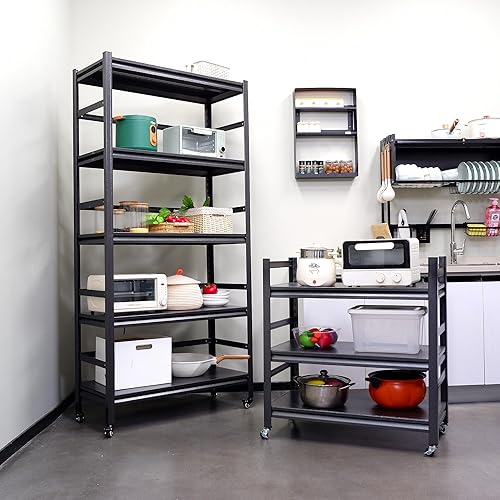 Miniatura 3 de Estantes de almacenamiento resistentes con carga de 1750 libras, estantes de garaje ajustables, estantería de metal de 5 niveles, estantes de