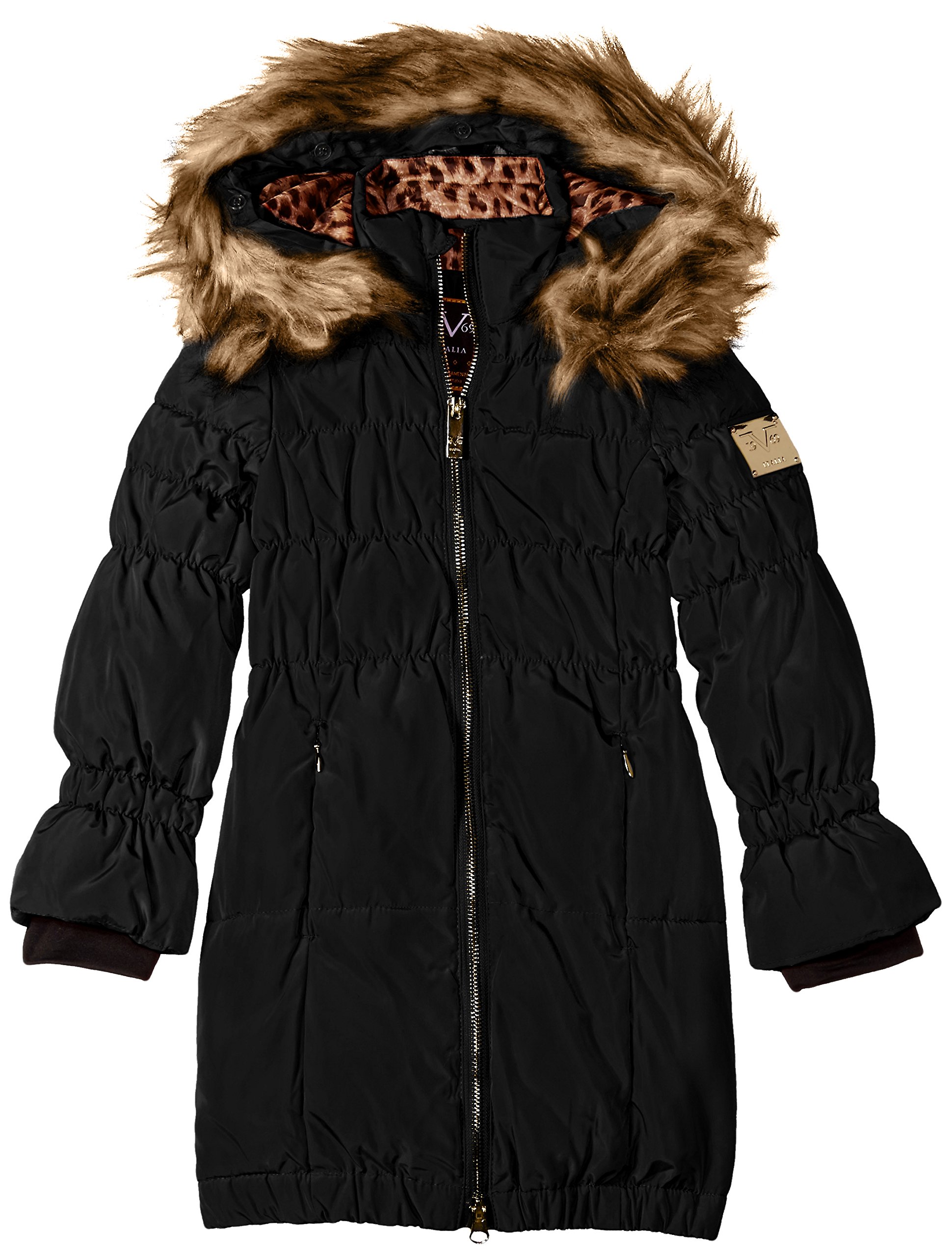 Versace 1969 Sportivo Little Girls Vg Long Down Coat Black