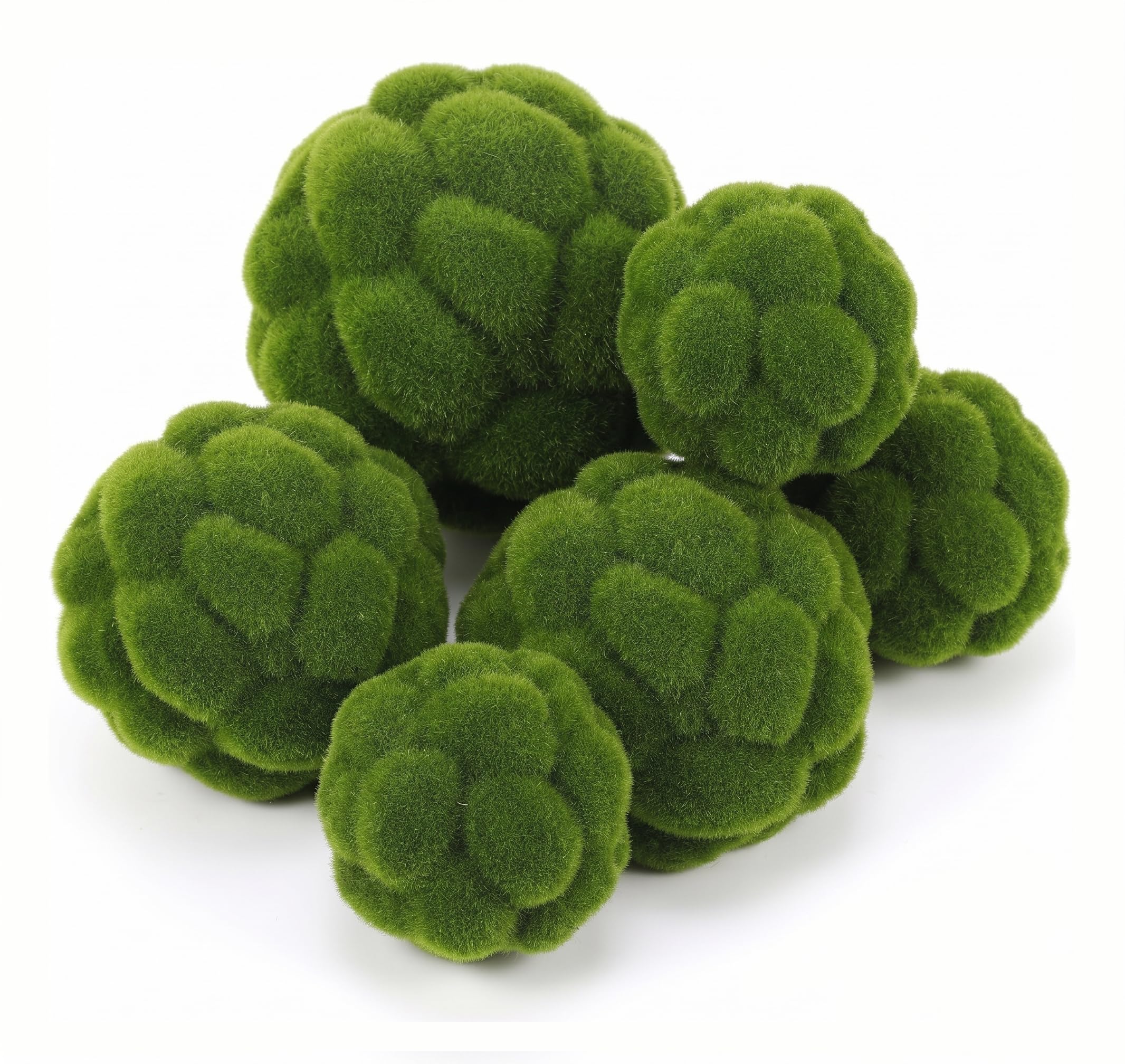 Boules de mousse vertes pour decorer un grand bol sans entretien