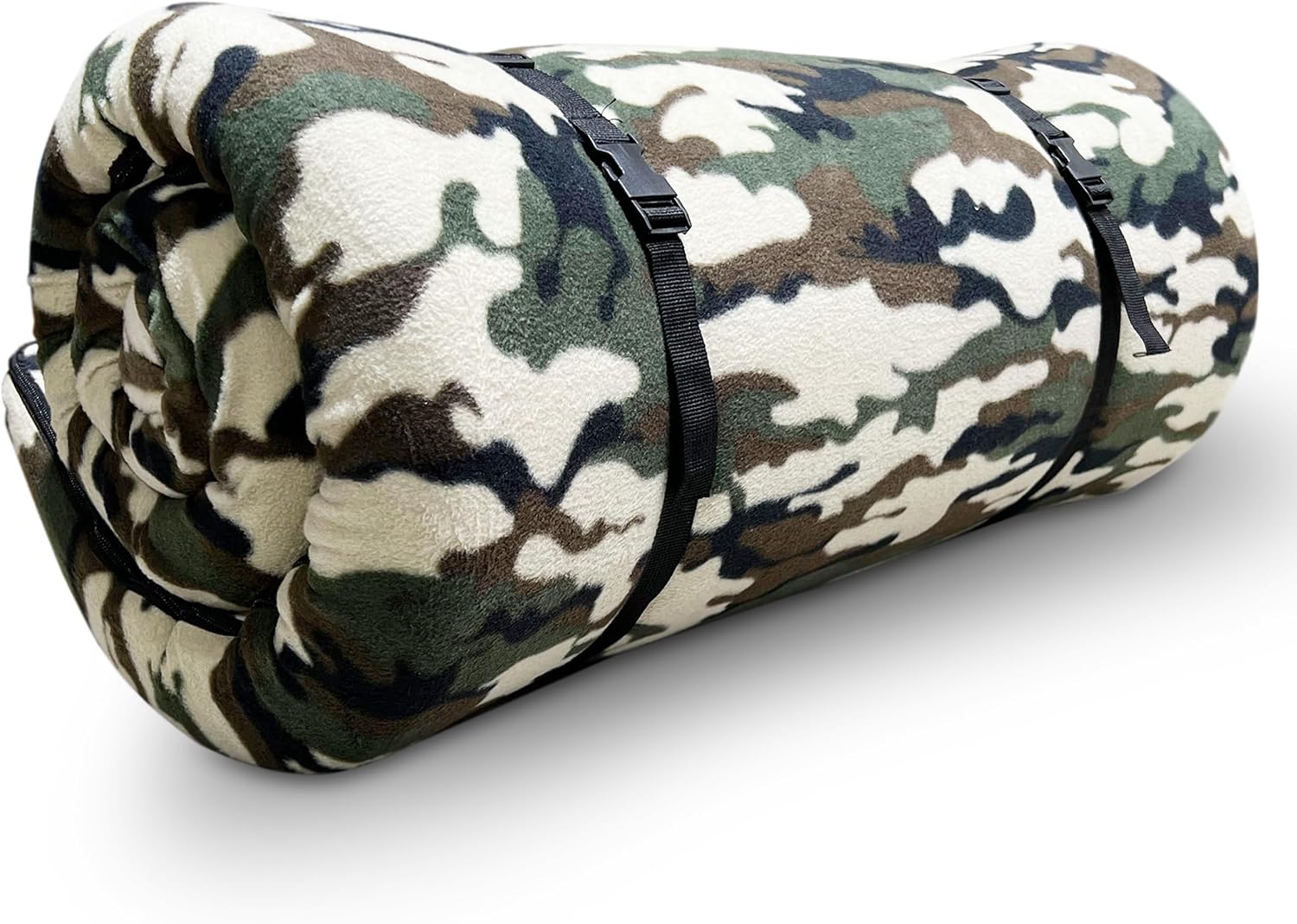 Foamma 4'' x 30'' x 75'' Memory Foam Camouflage Roll-Up Camping Mattress with Soft Fleece Zipper Cover, Foldable and Portable, RV Bunk, Tent, Guest Bed, Outdoor and Dorm, CertiPUR-US Certified Foam