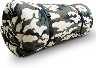 Foamma 4'' x 26'' x 64'' Memory Foam Camouflage Roll-Up Camping Mattress with Soft Fleece Zipper Cover, Foldable and Portable, RV Bunk, Tent, Guest Bed, Outdoor and Dorm, CertiPUR-US Certified Foam