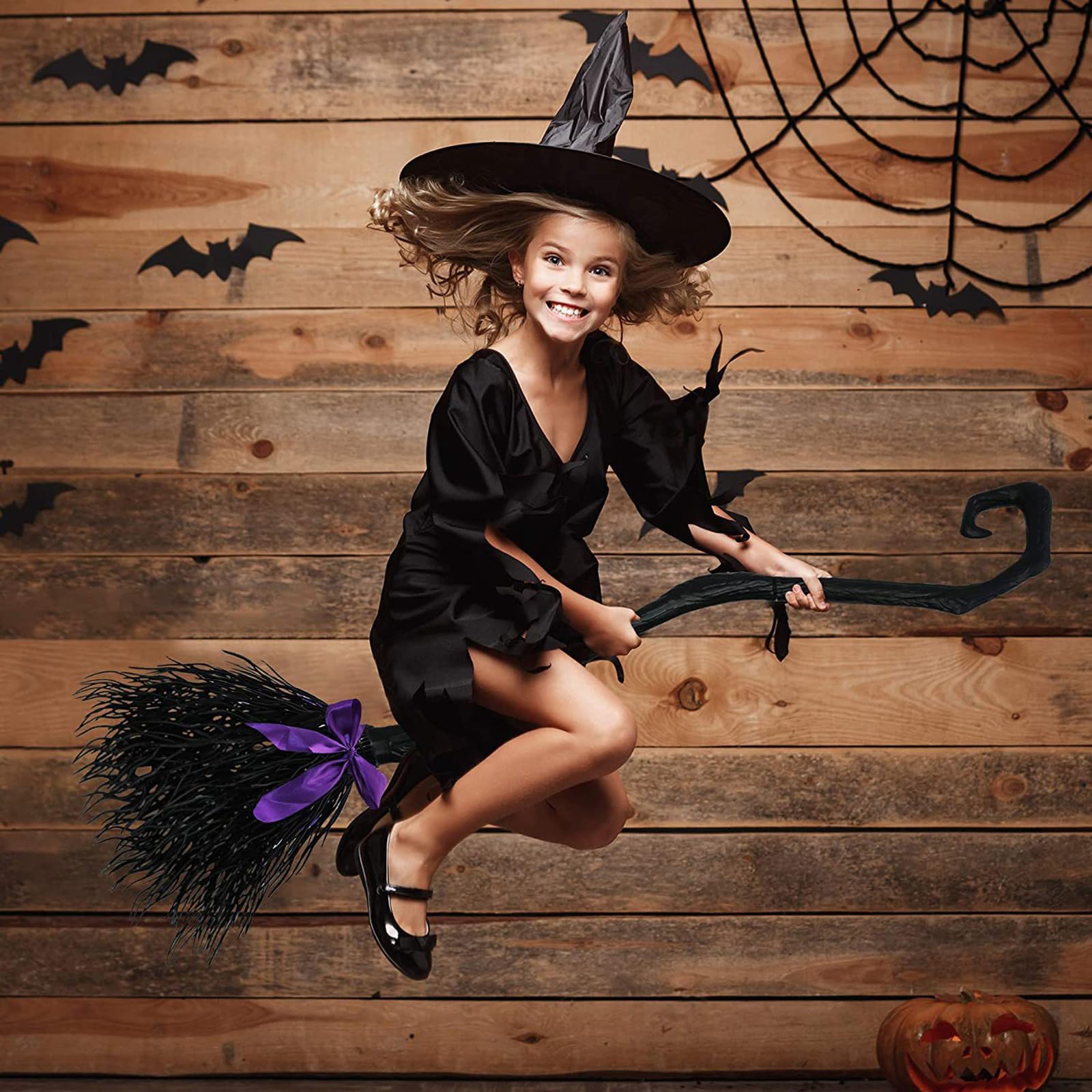Scopa della Strega di Halloween - Accessorio di Plastica per Festa e
