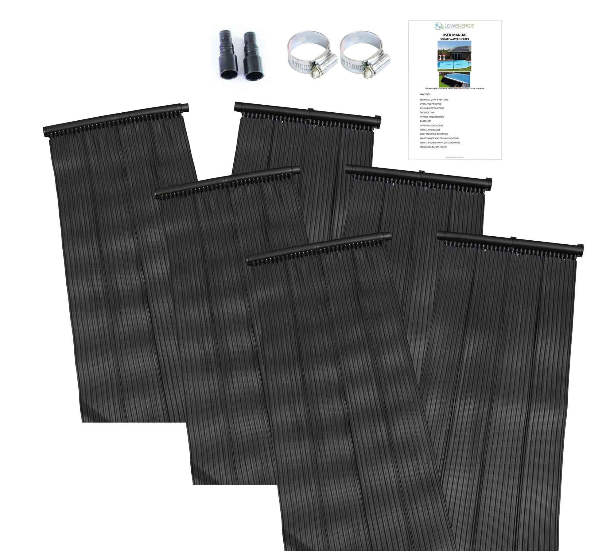LOWENERGIE Solar Thermal Swimming Pool Heating Mat Hot Water Free Energy Saving Sun Pool Heater Kit Warm. Mat only (3, 0.66 x 6M)