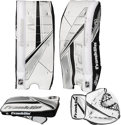 Franklin Sports NHL Kids - Juego de almohadillas de portero de hockey callejero para niños, equipo de entrenamiento de hockey para niños, incluye