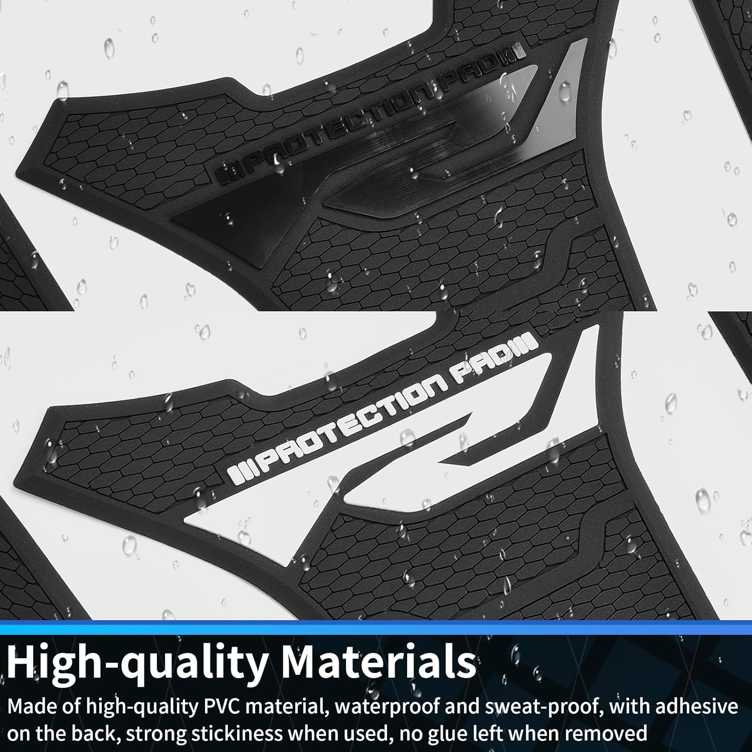 Motorcycle Tank Pad Anti-Slip Motorcycle Tank Protector Stickers Compatible with Yamaha YZF-R25/R3 MT25/MT03 2019-2025 PVC Fuel Tank Pad YZF-R25 MT03 Accessories(Black)