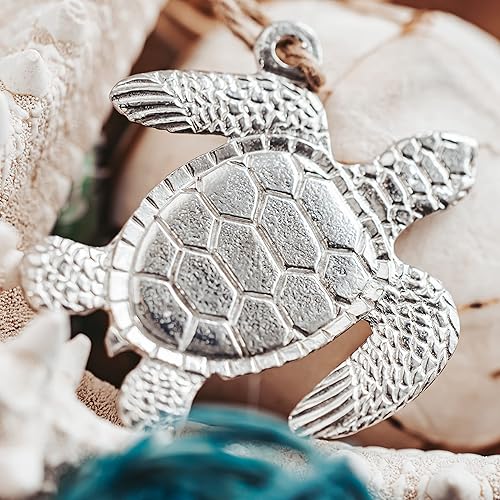 Miniatura 2 de Regalos náuticos hechos a mano de tortuga marina - Adorno costero de metal para árbol de Navidad (tortuga marina)