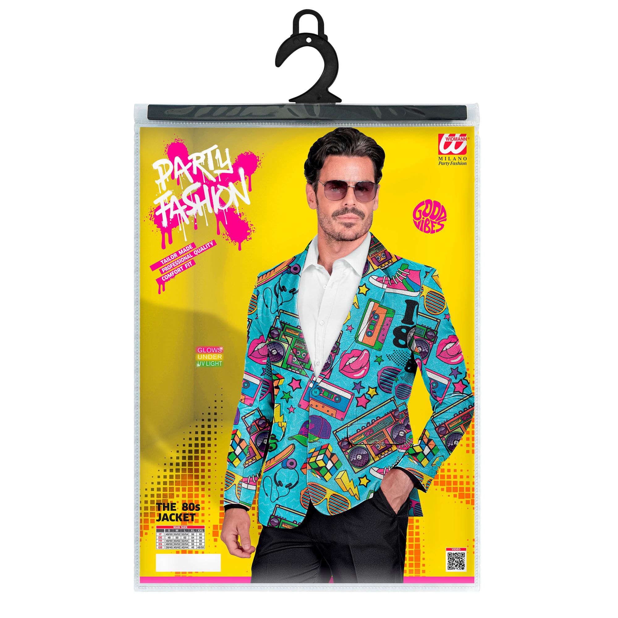 Widmann - Party Fashion Jacket, jaren 80 outfit, neon, kostuumjas