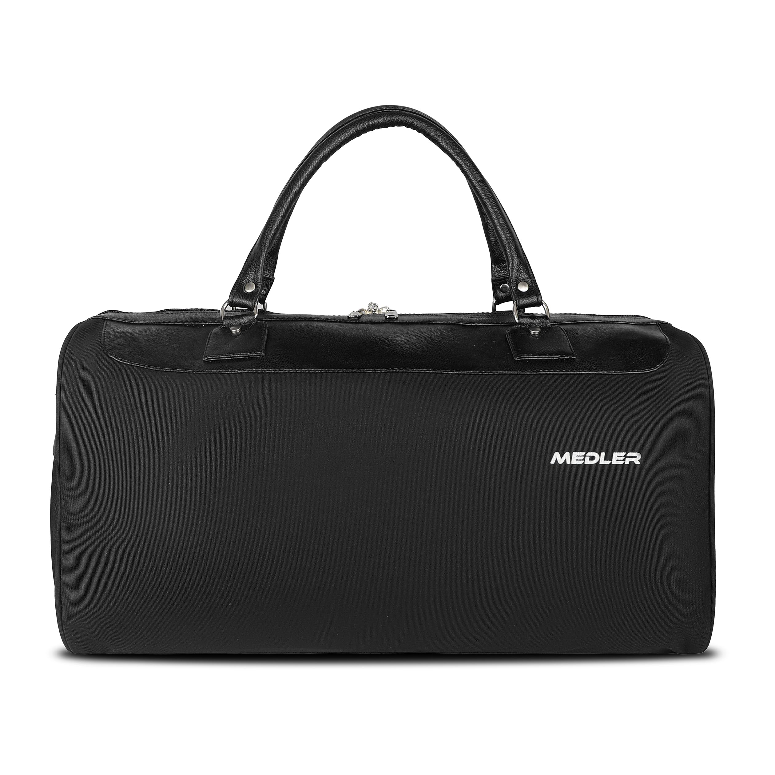 Military Duffle Bag | Premium Waterproof Duffle Bag | Leatherette & Polyester Duffel Bag | Luggage Bag with Adjustable Strap - (Black)-image-16