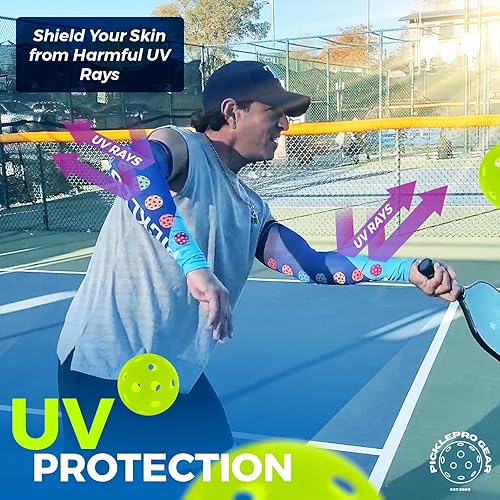 Miniatura 6 de PickleProGear - Mangas de brazo para pickleball (talla ML)  Ajuste de compresión, protección UV  5 diseños elegantes