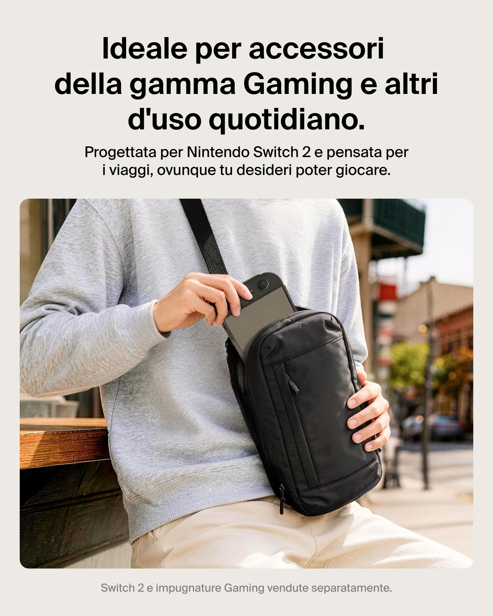 Belkin Gaming Borsa per Nintendo Switch 2 Protettiva da Viaggio - Nero | Borsa Crossbody, Custodia Protettiva da Trasporto per Accessori Console, Interno Morbido, Leggera, 10 Slot per Schede Giochi