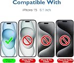 Mothca 2 Pack Matte Screen Protector for iPhone 15 [6.1 inch] + 2 Pack Camera Lens Protector, Anti-Glare & Anti-Fingerprint, matte Tempered Glass Film