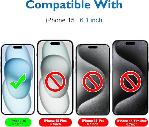Miniatura 2 de Mothca Paquete de 2 protectores de pantalla de vidrio mate para iPhone 15 [6.1 pulgadas] + 2 protectores de lente de cámara, antirreflejos y