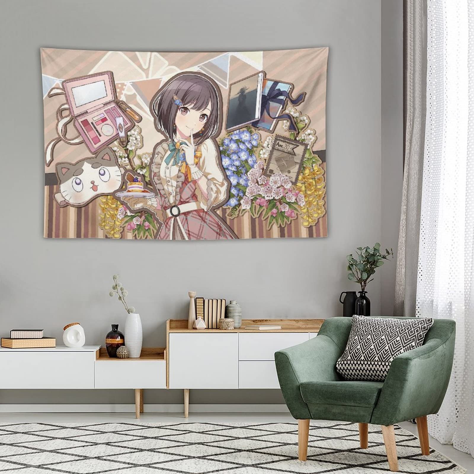 Amazon.co.jp: 東雲絵名 タペストリー アニメ タペストリー 壁掛け