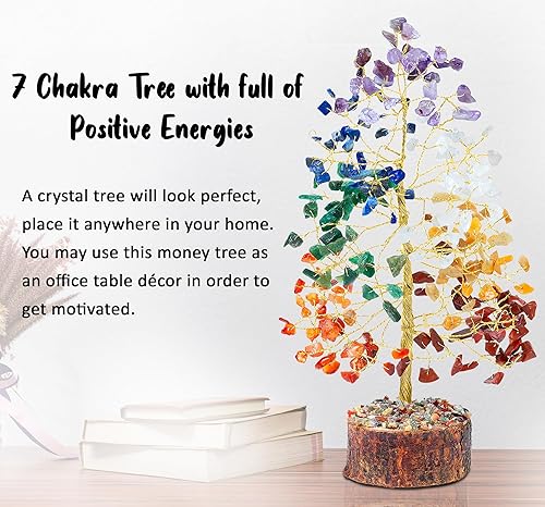 Miniatura 3 de Árbol de la vida de los 7 chakras, árbol de la vida de cristal, árbol de piedras preciosas para energía positiva, decoración de árbol de Feng Shui,