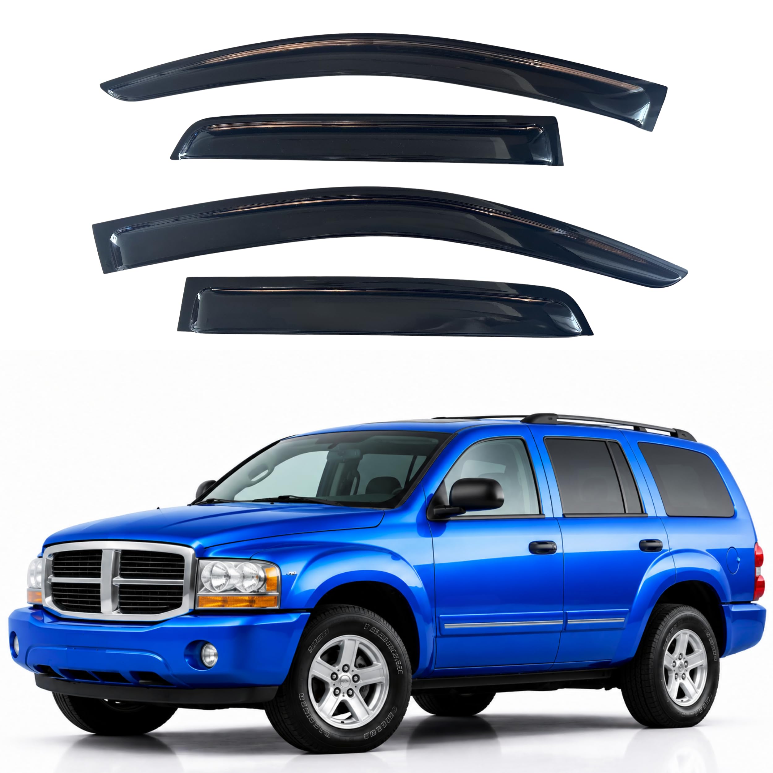 IG Window Visors Fit for 2004-2009 Dodge Durango, Out-Channel Rain Guards Vent Wind Deflectors 4PC, Car Accessories for 2007-2009 Chrysler Aspen