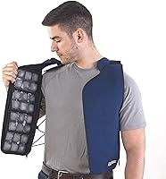 FlexiFreeze Personal Series Ice Vest: Lightest 3.5lb Cooling Vest with 96 Pure Water Ice Cubes, Adjustable XS-6X Fit