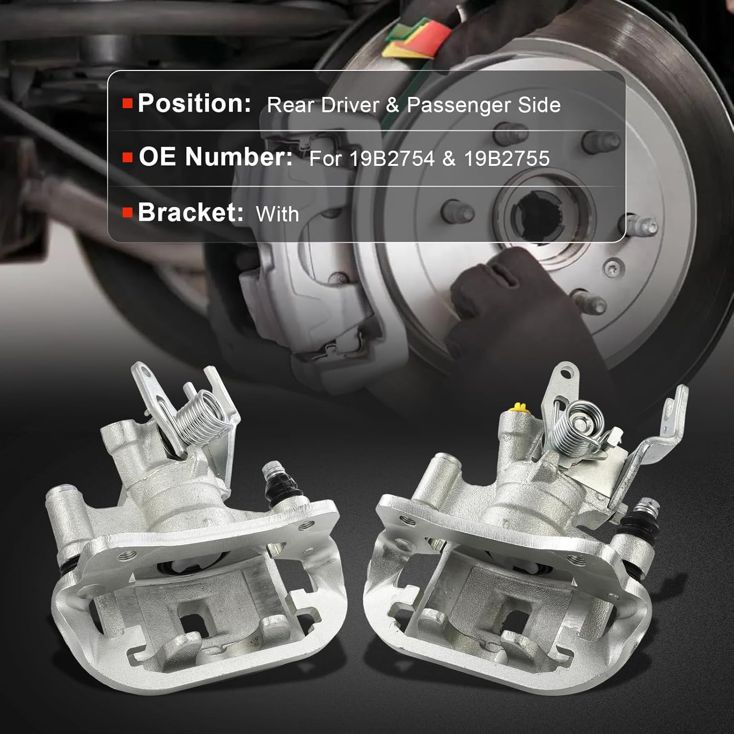 cciyu Rear Left & Right Brake Calipers Assembly w/Bracket 19B2754 19B2755 2000 2001 2002 For Toyota For MR2 Spyder