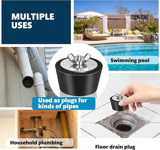 Pack de 4 tapones de goma para piscina en varios tamaños miniatura 7
