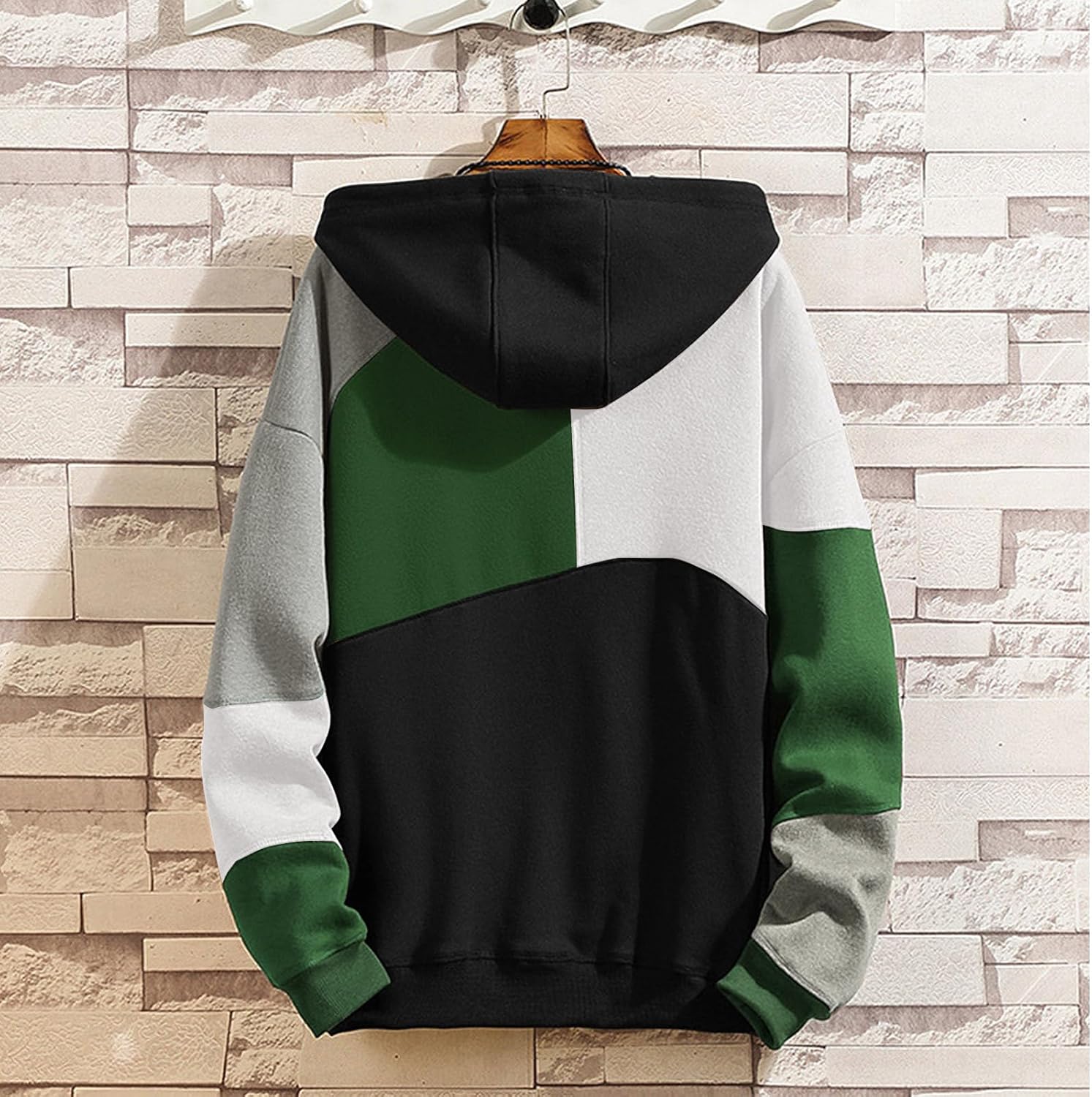 Men's Fashion Hoodies Techwear Color Block Long Sleeve Sweatshirts Unisex Lightweight Colourful Hoodie Pullover