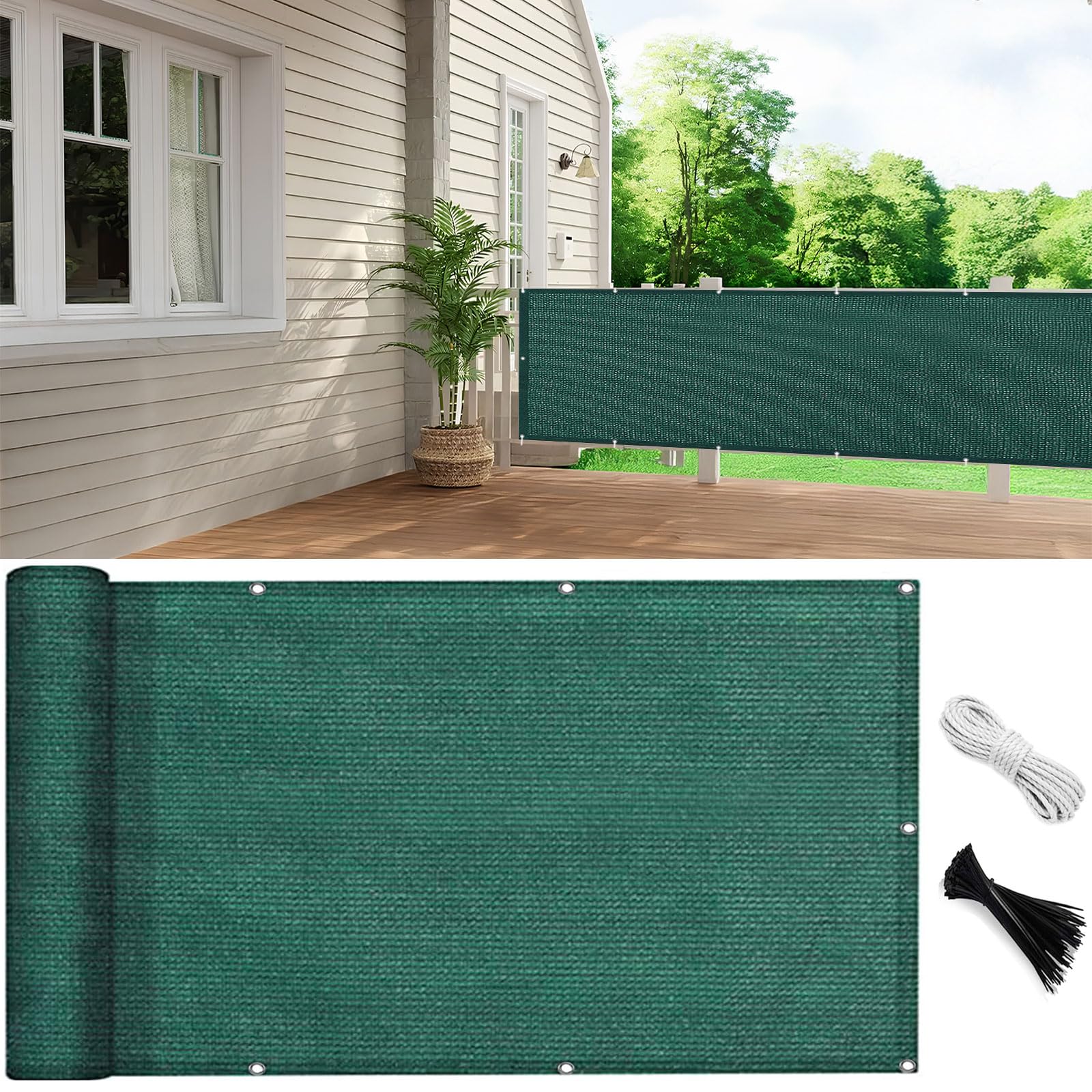 Écran de balcon respirant et anti UV brise vue occultant avec œillets
