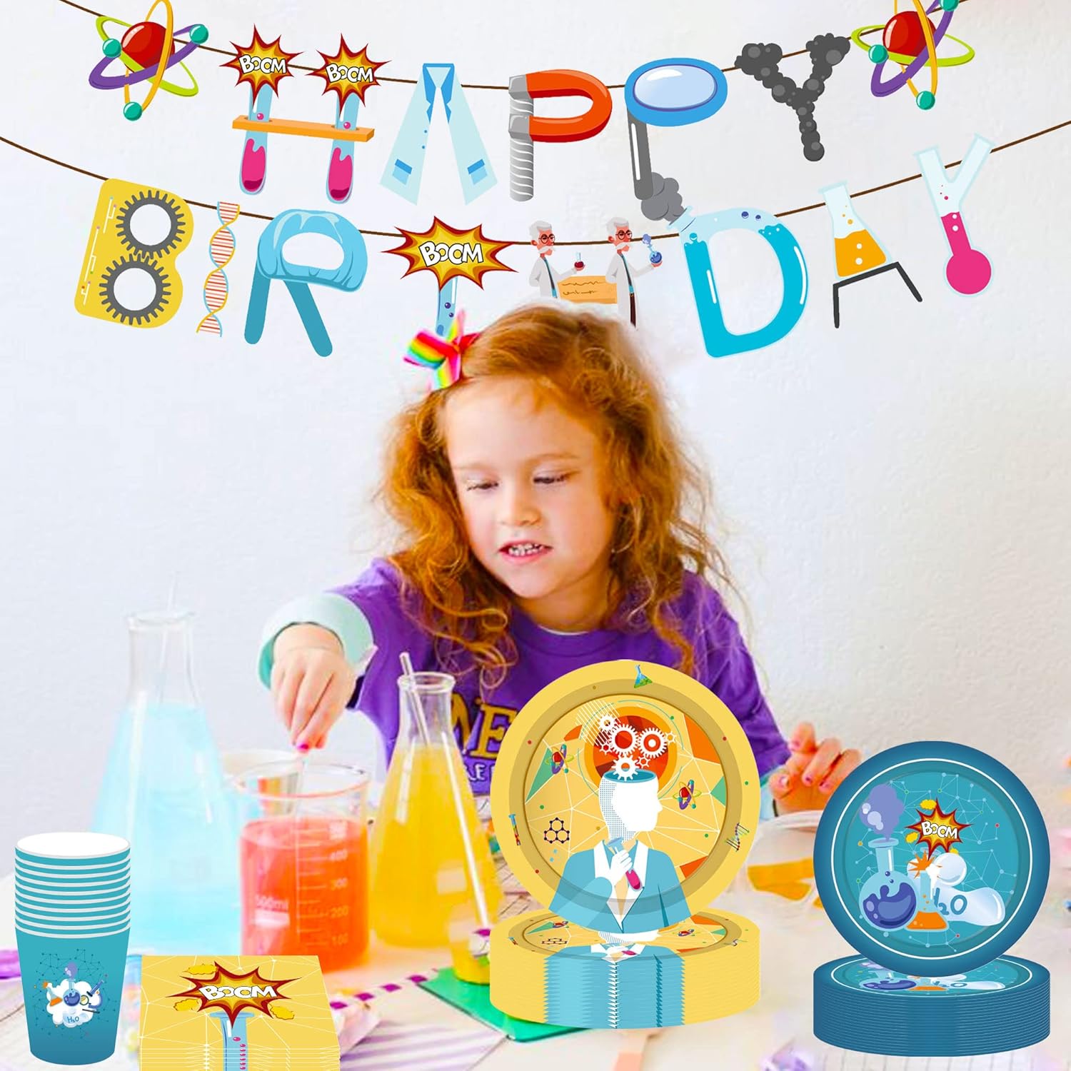 JeVenis Science Birthday Party Supplies Science Birthday Banner Science