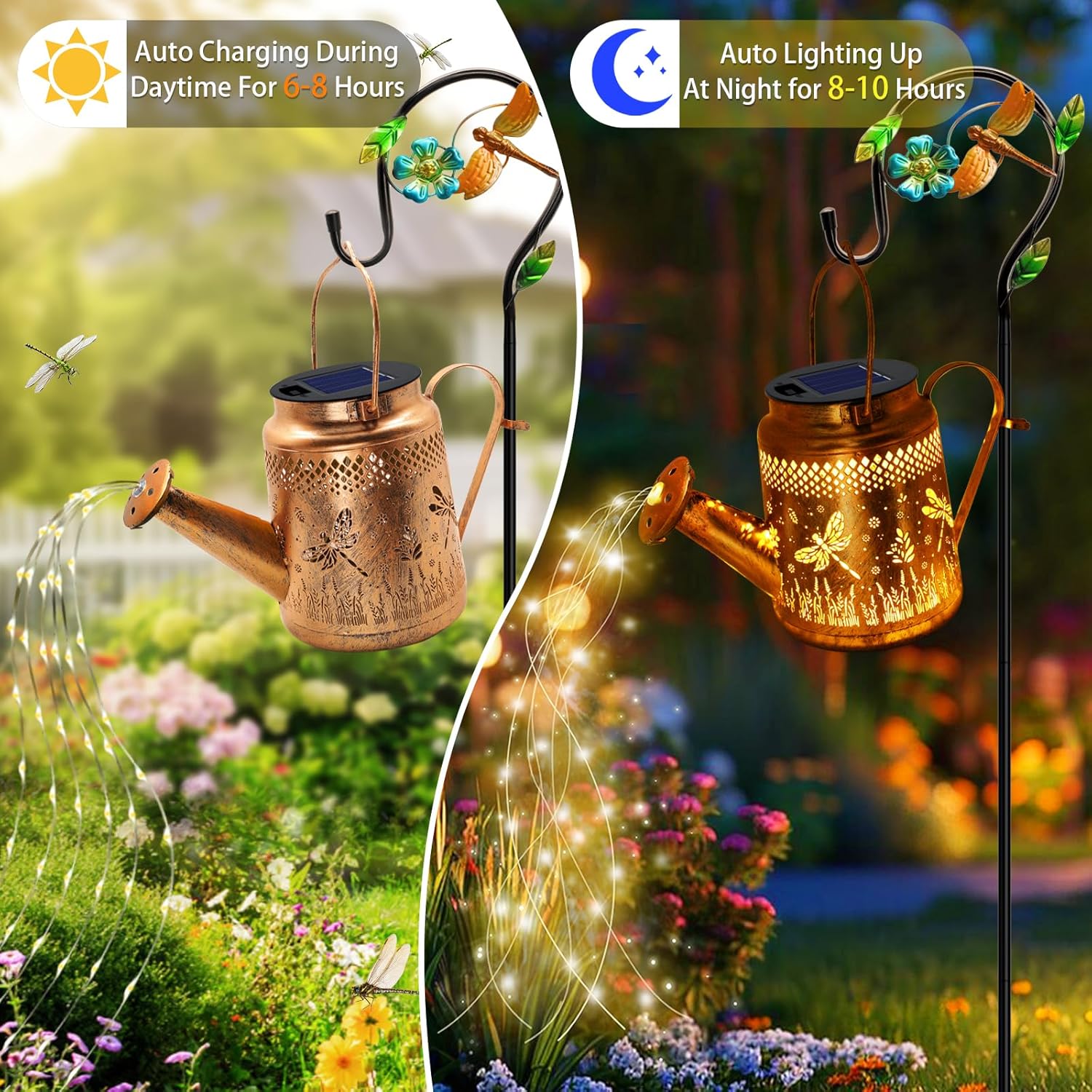 Solar Watering Can with Lights, Outdoor Garden Decor Sunflower Solar Garden Lights for Outdoor Pathway Yard Lawn Patio Party, Waterproof Gardening Decorations Gifts for Mom Grandma Women Birthday