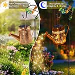 Solar Powered Dragonfly Watering Can Lights Waterproof Outdoor Garden Decor avec crochet de berger, Patio lumières suspendues pour la cour, porche, jardinage parfait & Cadeau d'anniversaire pour les femmes, maman, grand-mère