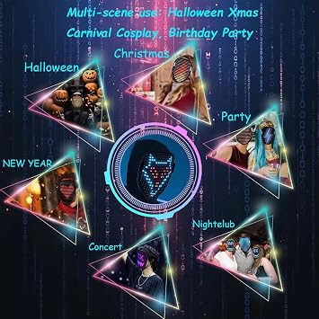 JDBMAOYE LED Light Up Mask with Gesture Sensing,Perfect Gifts for Teen Boys