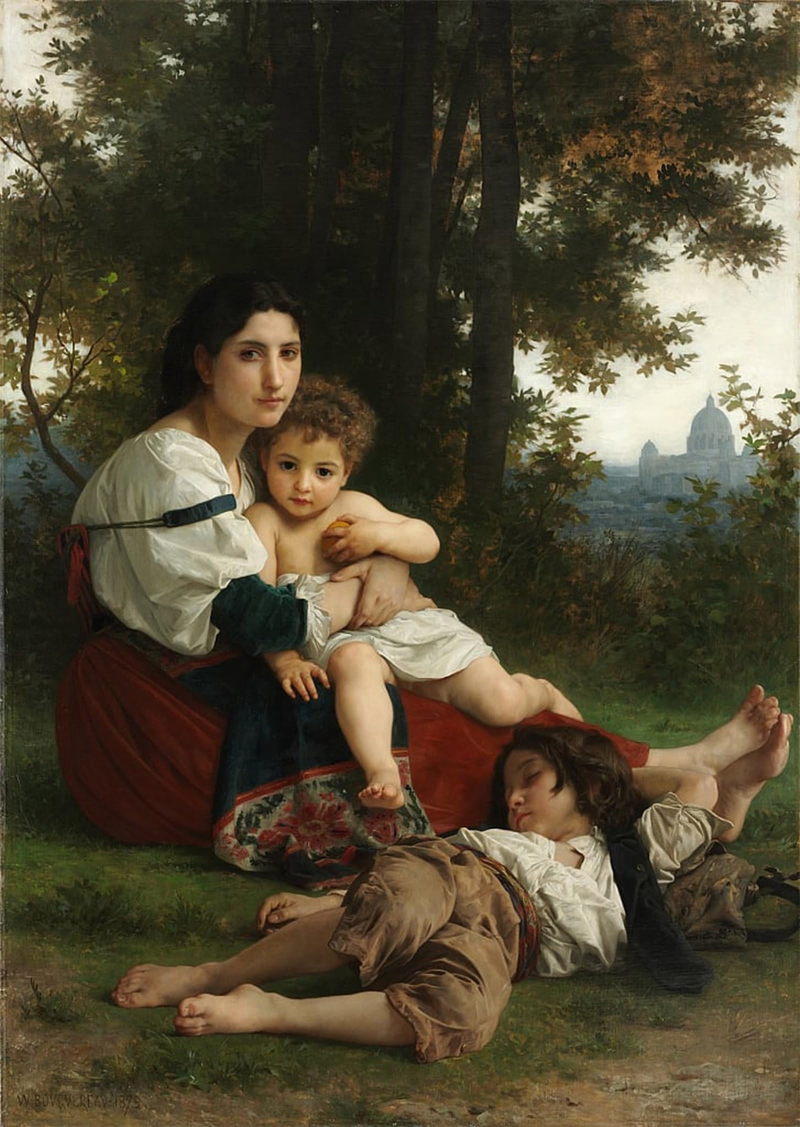 ARTXLXXBN Famous Painting Art Wall Decor Abstract Art Picture Charity From the Paris Salon by William Adolphe Bouguereau Animal Pictures for Home Decor 60x90cm