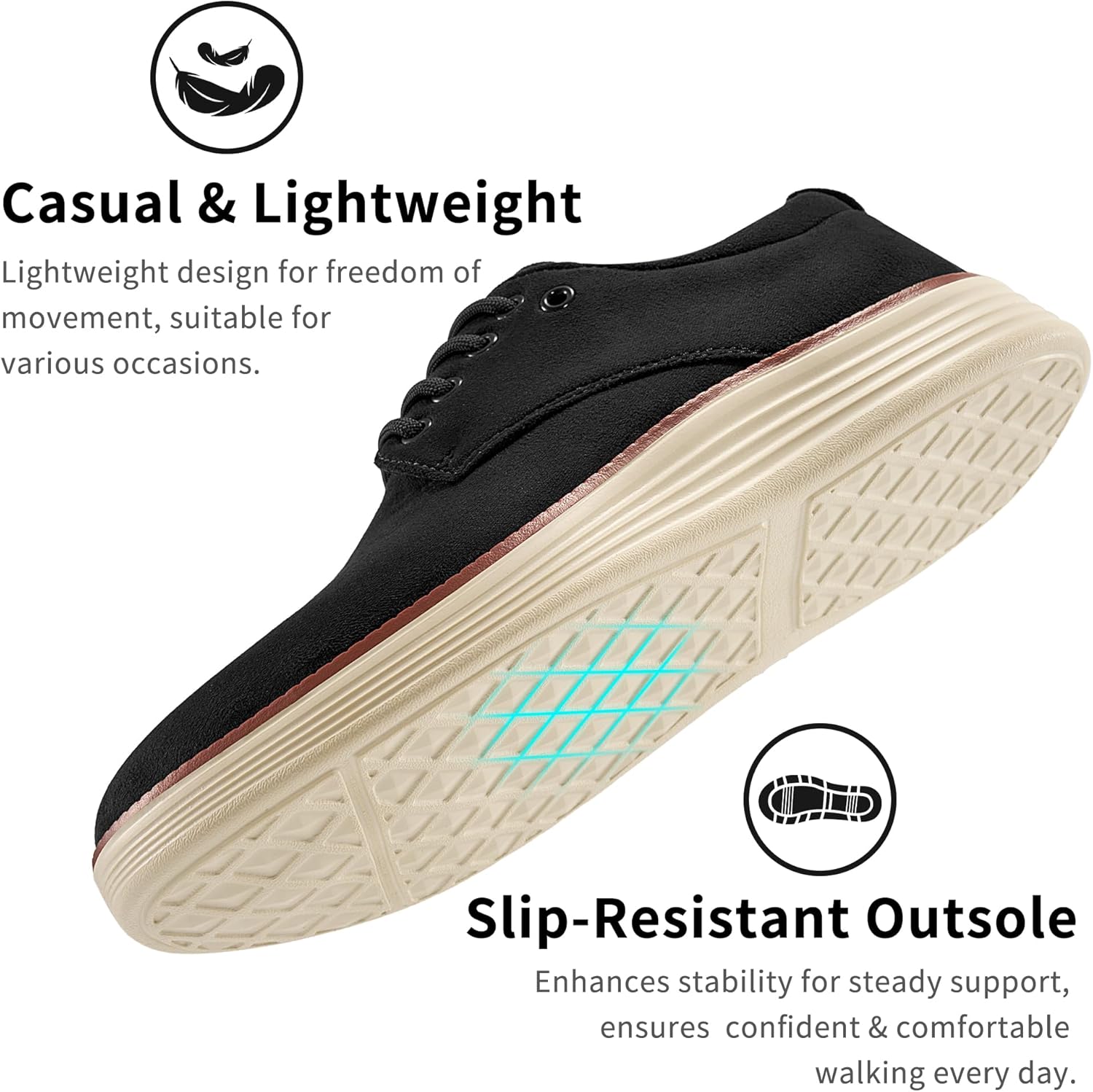 Oxford Shoes for Men Dress: Black 8 Comfortable Formal Business Lace Up Walking Wedding Office Working Driving Shoe - Image 6