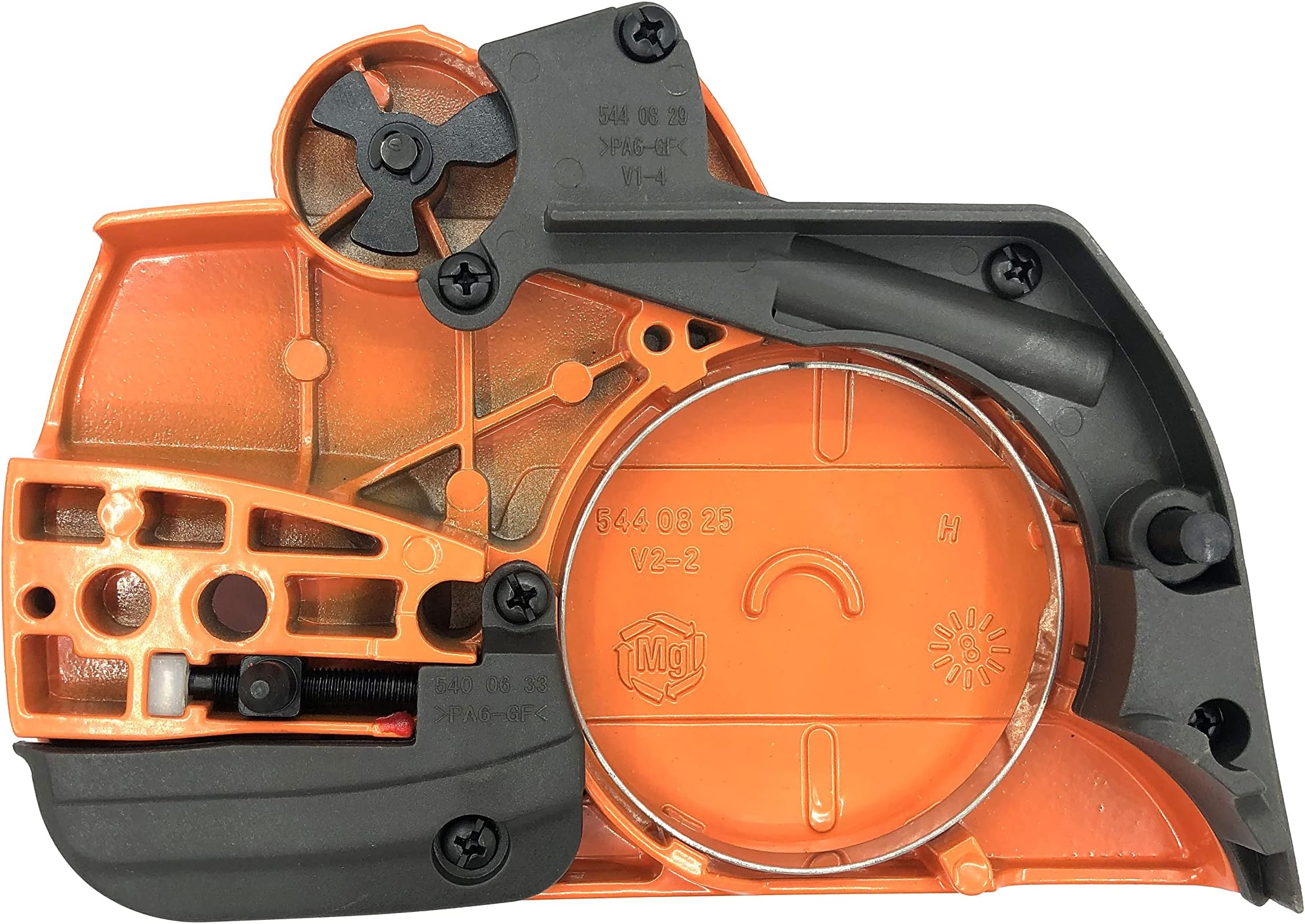 ENGINERUN 445 450 Clutch Side Sprocket Cover with Chain