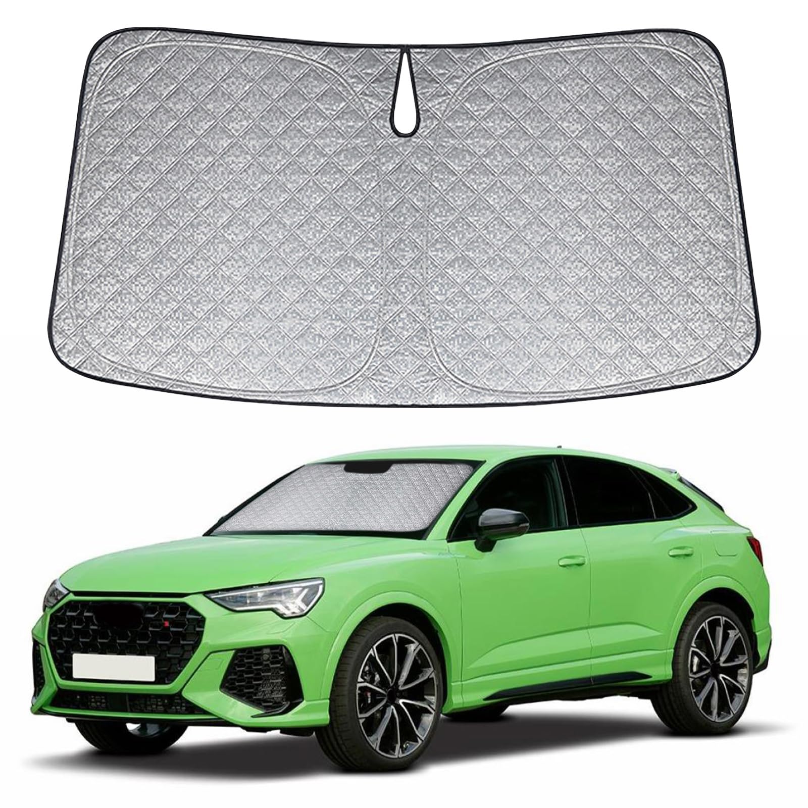 Pare-Soleil Anti-UV Pliant pour Pare-Brise Avant Remplacement pour Audi Q3 2018-2024, Pare Soleils pour Voiture à l'intérieur Pliable Couverture, Protection Anti-poussière Réfléchissante UV