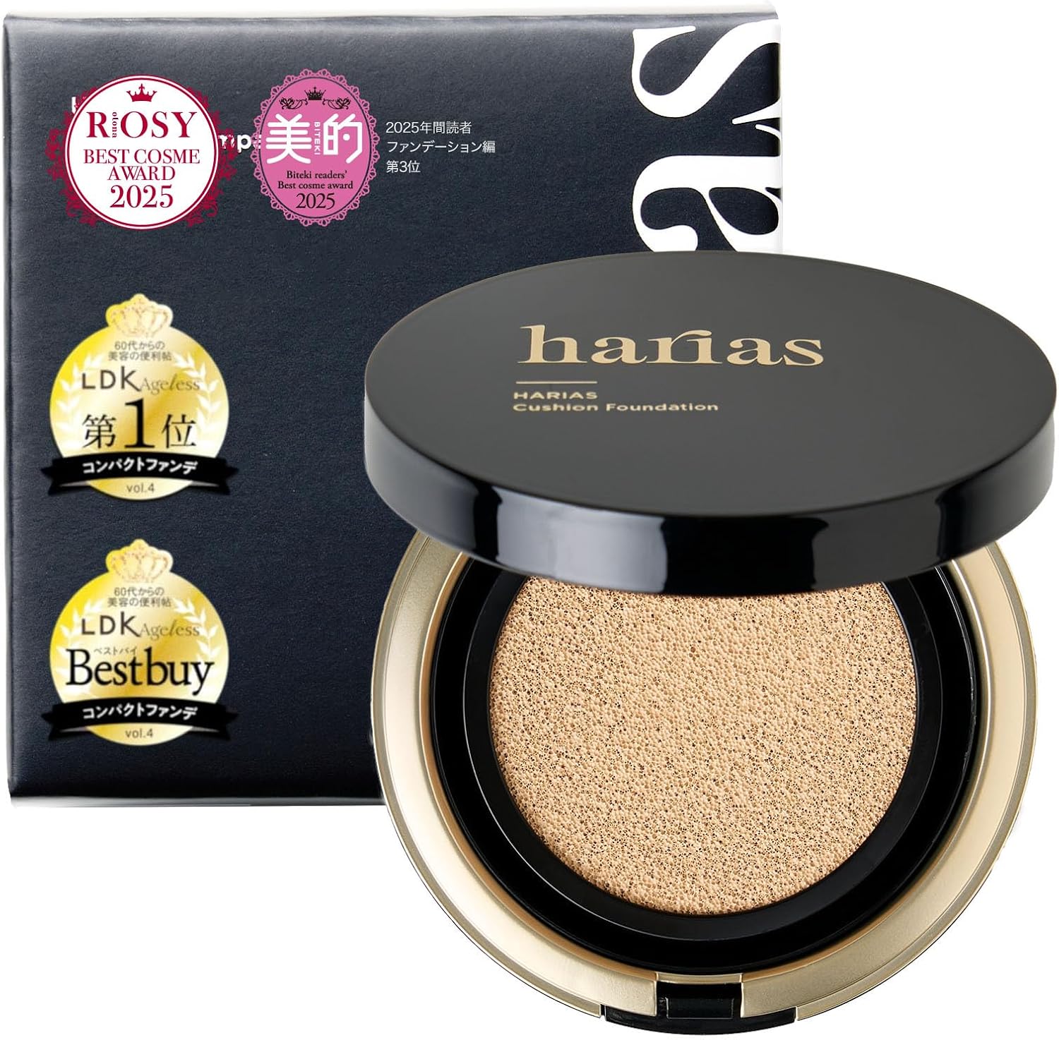 HARIAS ハリアス (公式) クッションファンデーション クッションファンデ SPF50+ ナイアシンアミド 医薬部外品 美容液 ファンデーション 人気ランキング (オークル)【27日0:00~ステッカー付属※なくなり次第終了】