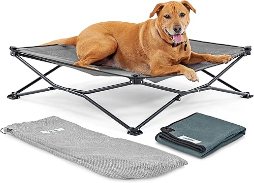 Miniatura 1 de Coolaroo On-The-Go - Kit de cama elevada para perros, cuna de viaje portátil y refrescante con tela HeatShield para perros grandes, ligero y