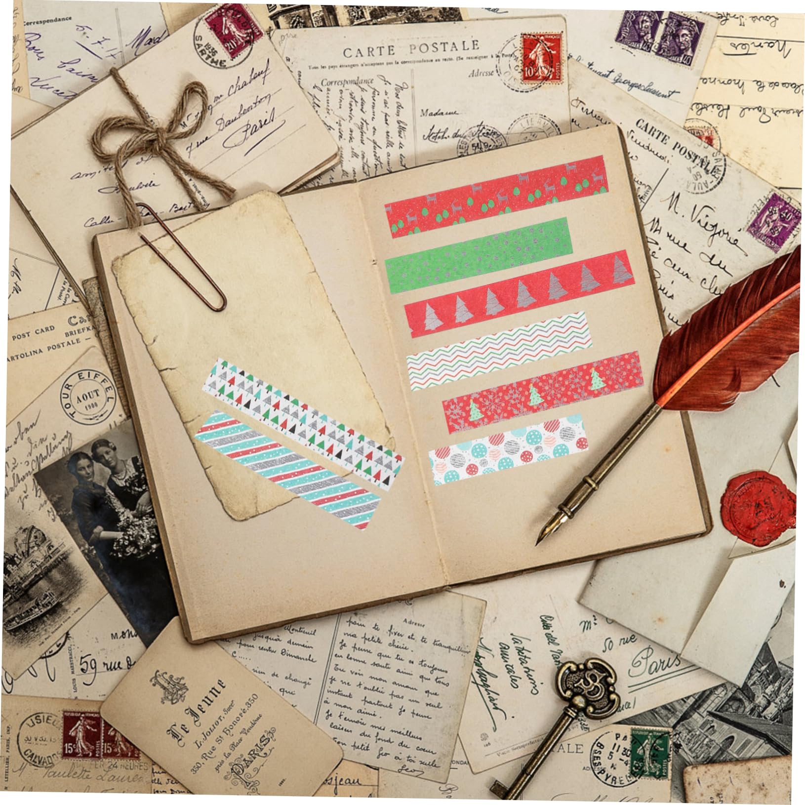 STOBOK 36stücke Weihnachts Washi Tape Mit Goldprägung Bunte Klebebänder Für Scrapbooking -projekte Und Handaccounts Dekoratives Masking Tape Für Kreative Bastelideen