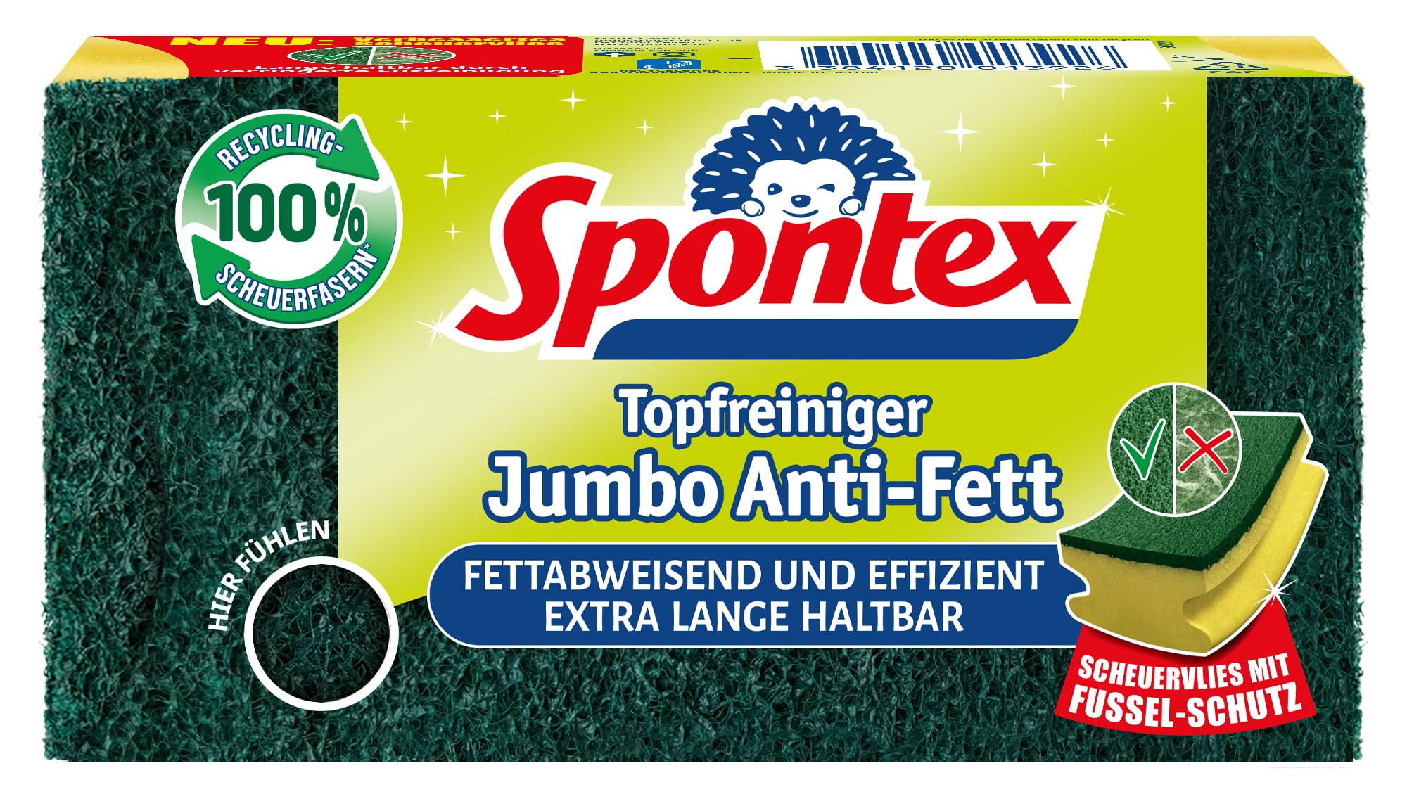 Spontex Spugna abrasiva anti grasso per tutte le superfici robuste