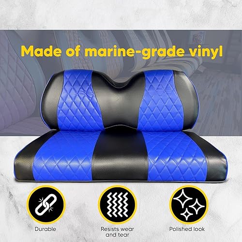 Miniatura 2 de Club CAR Precedent - Fundas de asiento delantero para carrito de golf, costuras de diamante, color azul rey